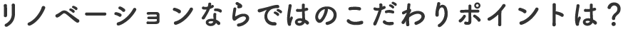 リノベーションならではのこだわりポイントは？